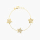Pulsera de oro 18K estrellas 19 cm