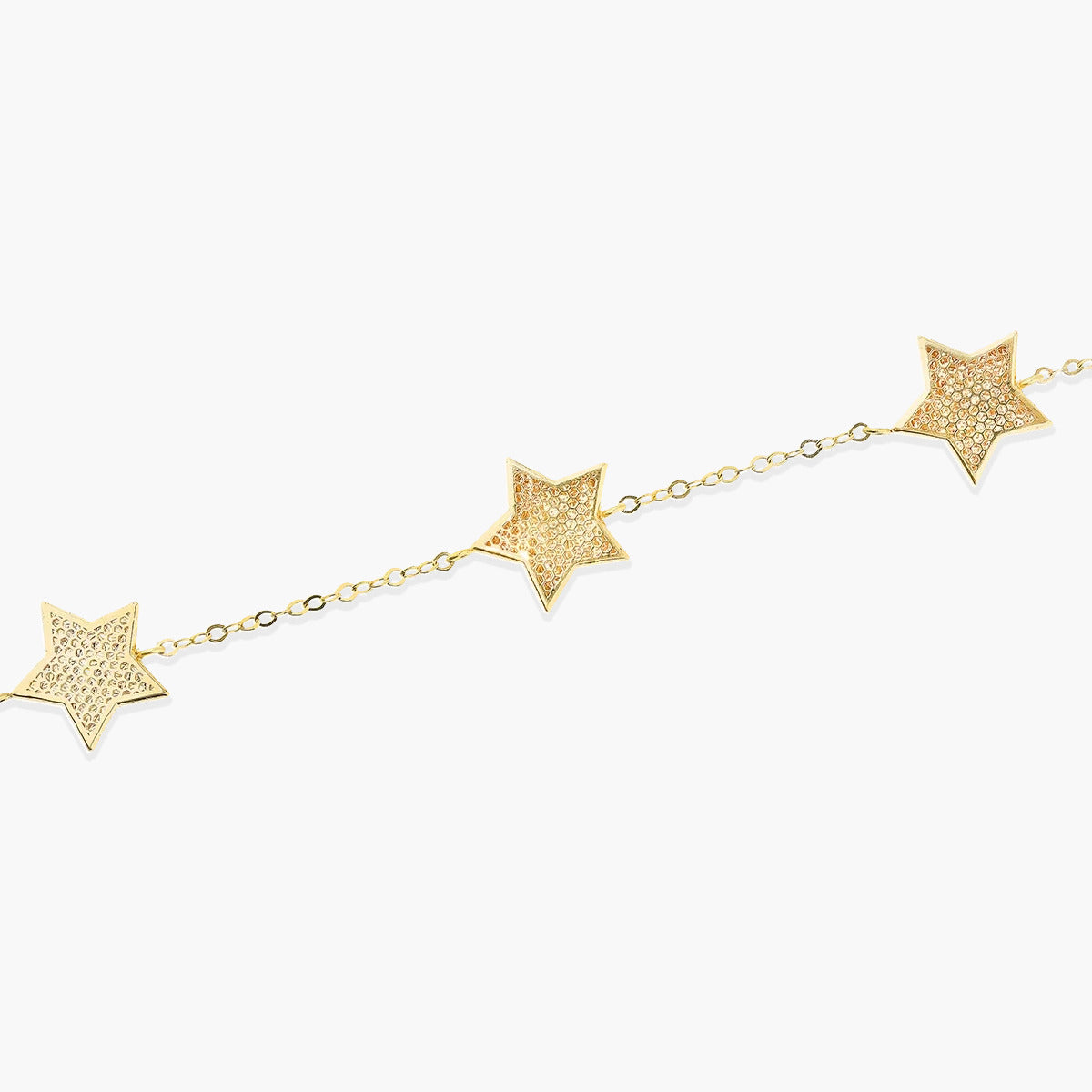 Pulsera de oro 18K estrellas 19 cm