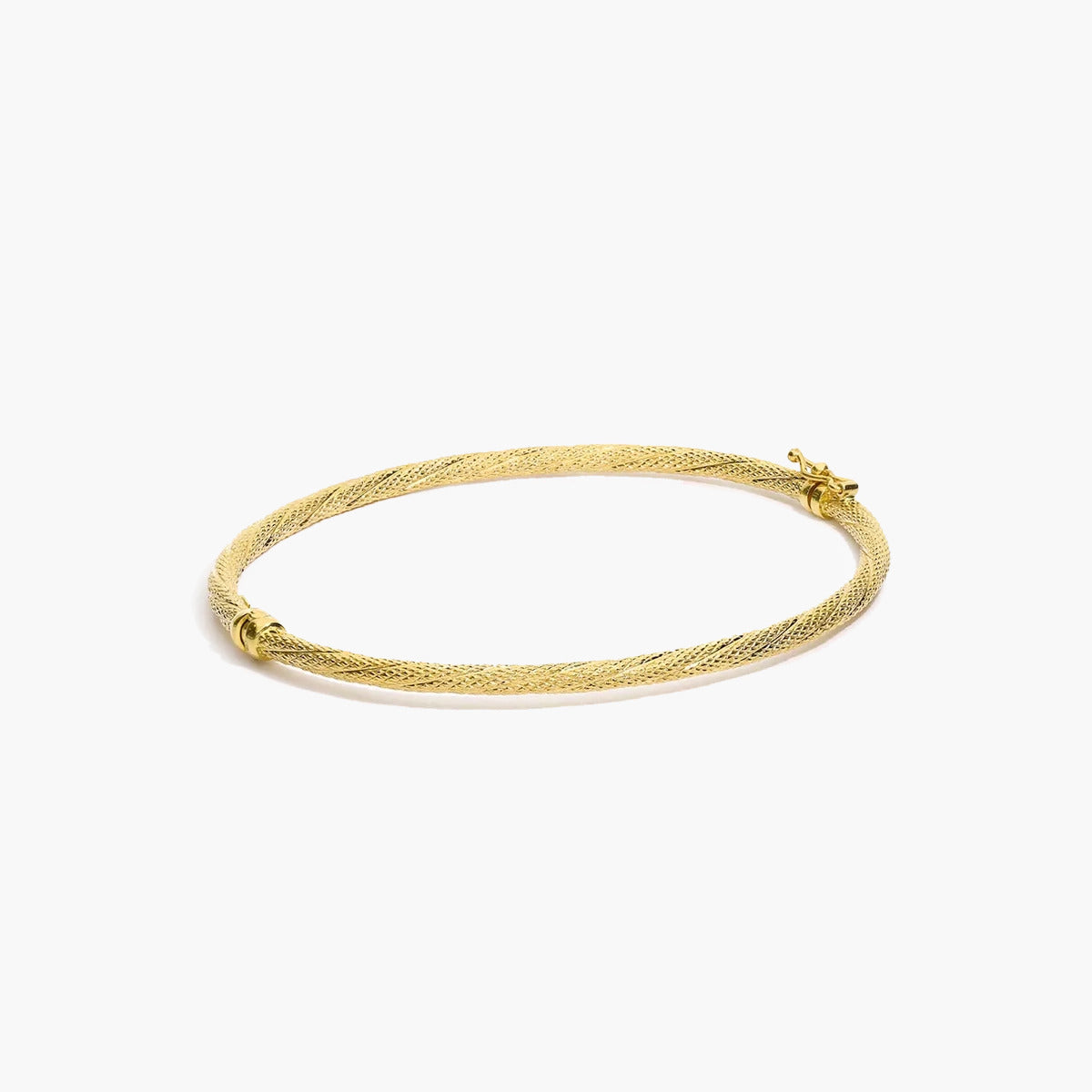 Pulsera rígida redonda rizada de oro 18K 50x60 mm