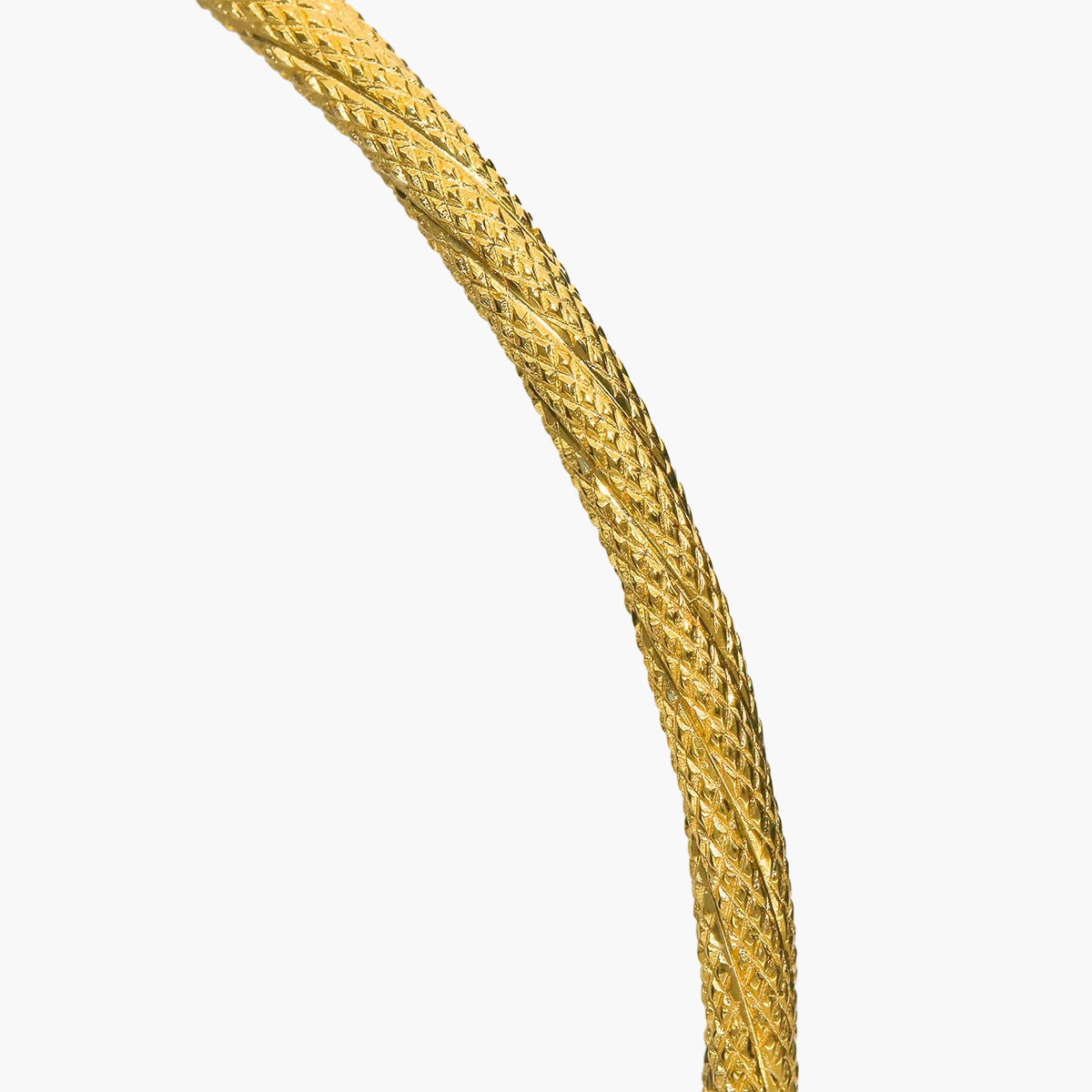 Pulsera rígida redonda rizada de oro 18K 50x60 mm