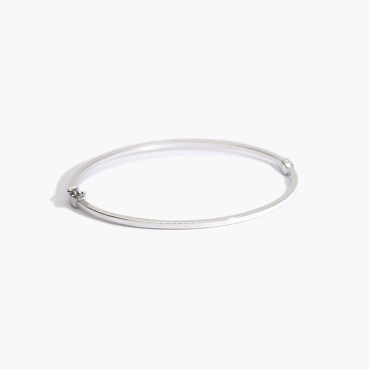 Pulsera rígida cuadrada de oro blanco 18K 50x60 mm
