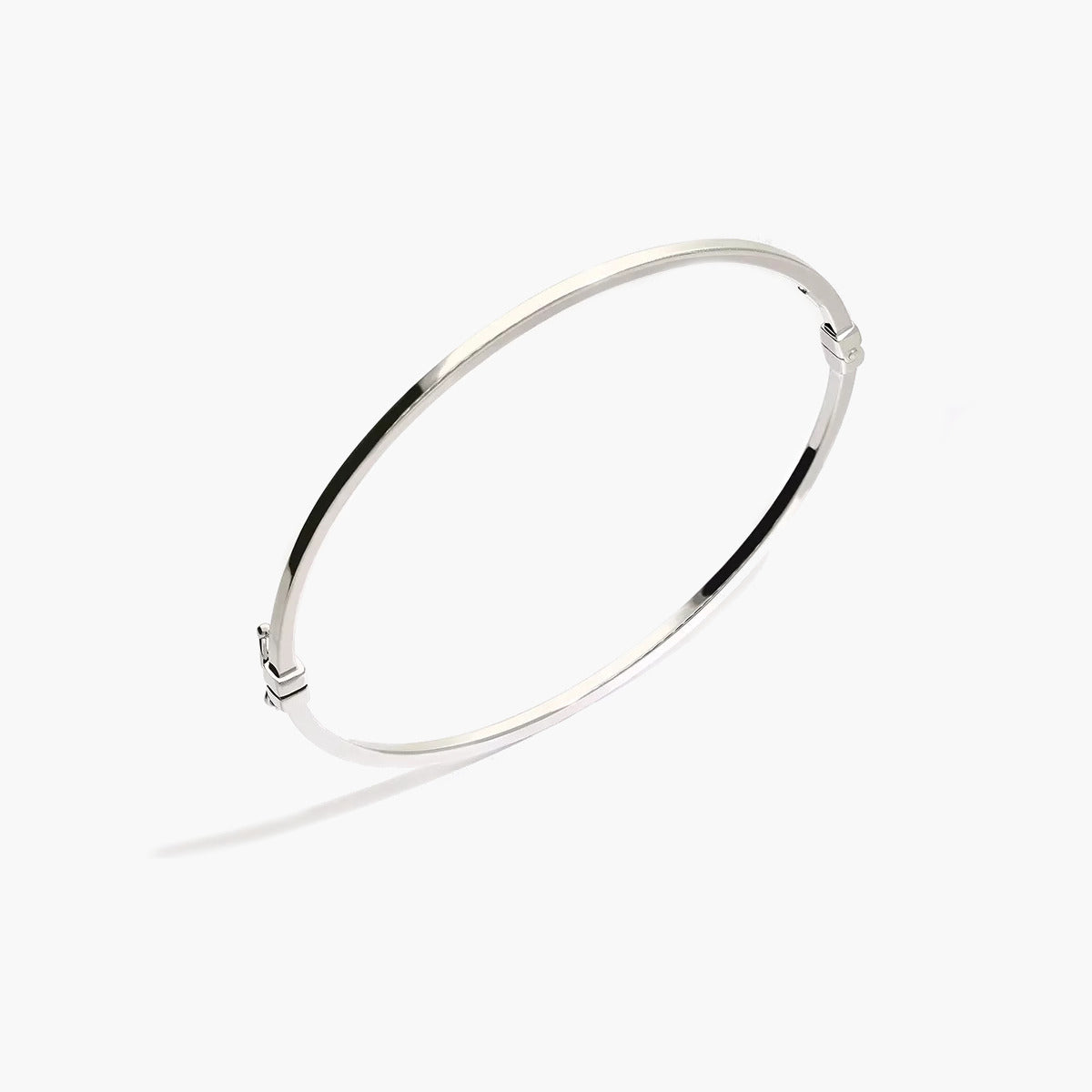 Pulsera rígida cuadrada de oro blanco 18K 50x60 mm