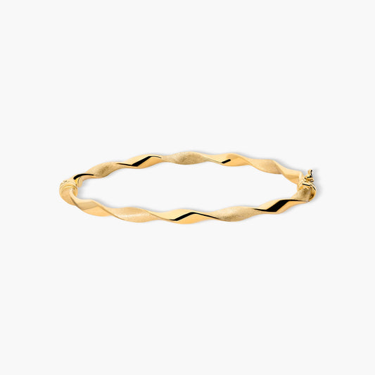 Pulsera rígida rizada de oro 18K 50x60 mm HELIX