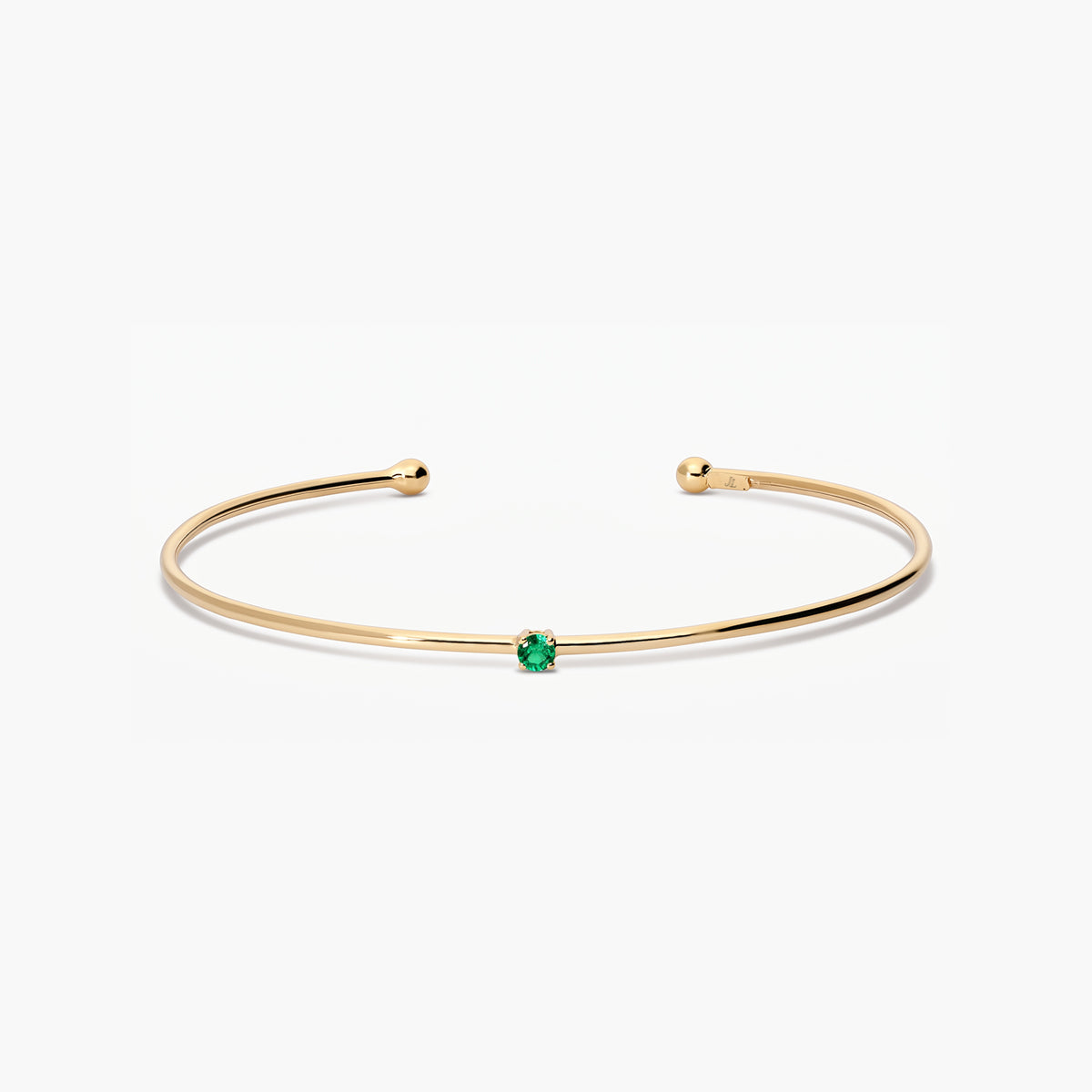 Pulsera rígida de oro 18K esmeralda 45x60 mm