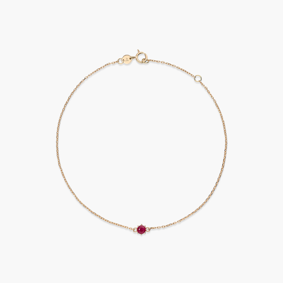 Pulsera de oro 18K rubí 3 mm 17-19 cm LAVA