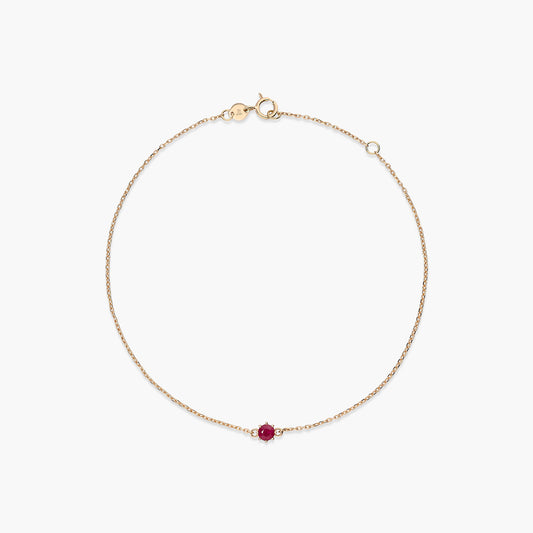 Pulsera de oro 18K rubí 3 mm 17-19 cm LAVA
