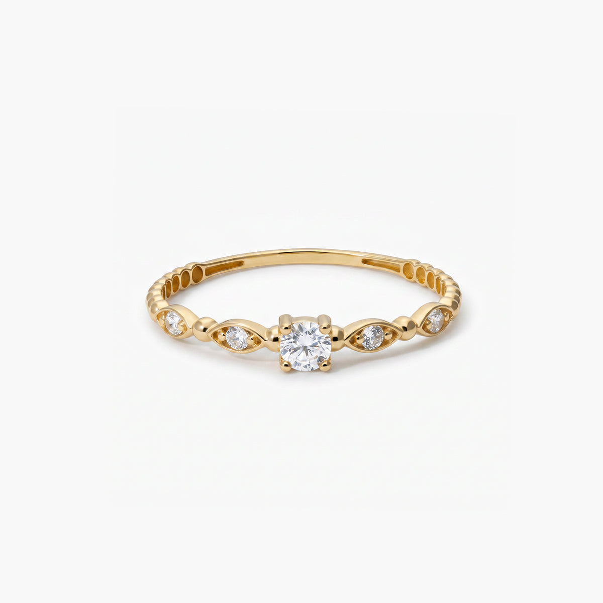 Anillo de oro 18K circonita