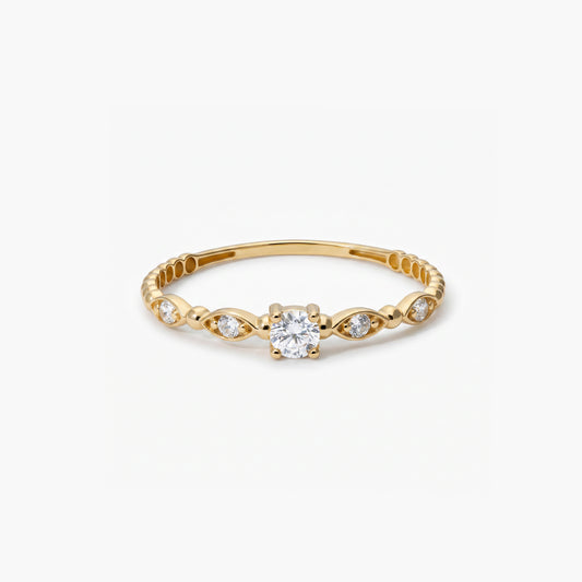 Anillo de oro 18K circonita