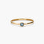 Anillo de oro 18K topacio azul 2 mm