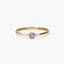 Anillo de oro 18K amatista violeta 2 mm