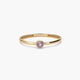 Anillo de oro 18K amatista violeta 2 mm