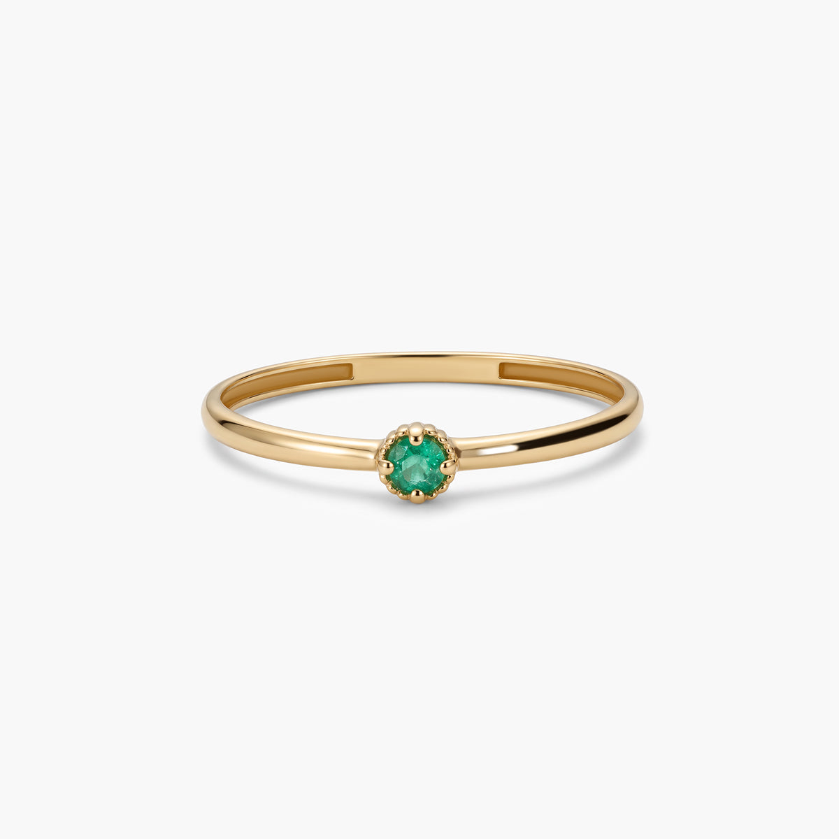 Anillo de oro 18K esmeralda 2 mm JUNGLE