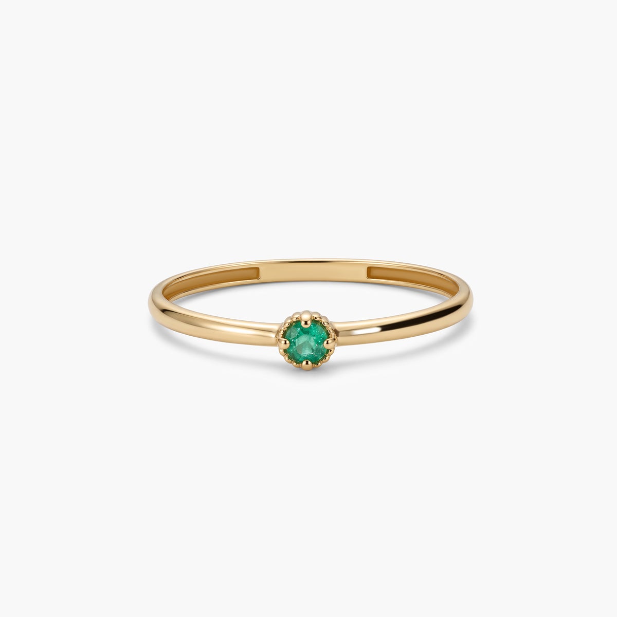 Anillo de oro 18K esmeralda 2 mm JUNGLE