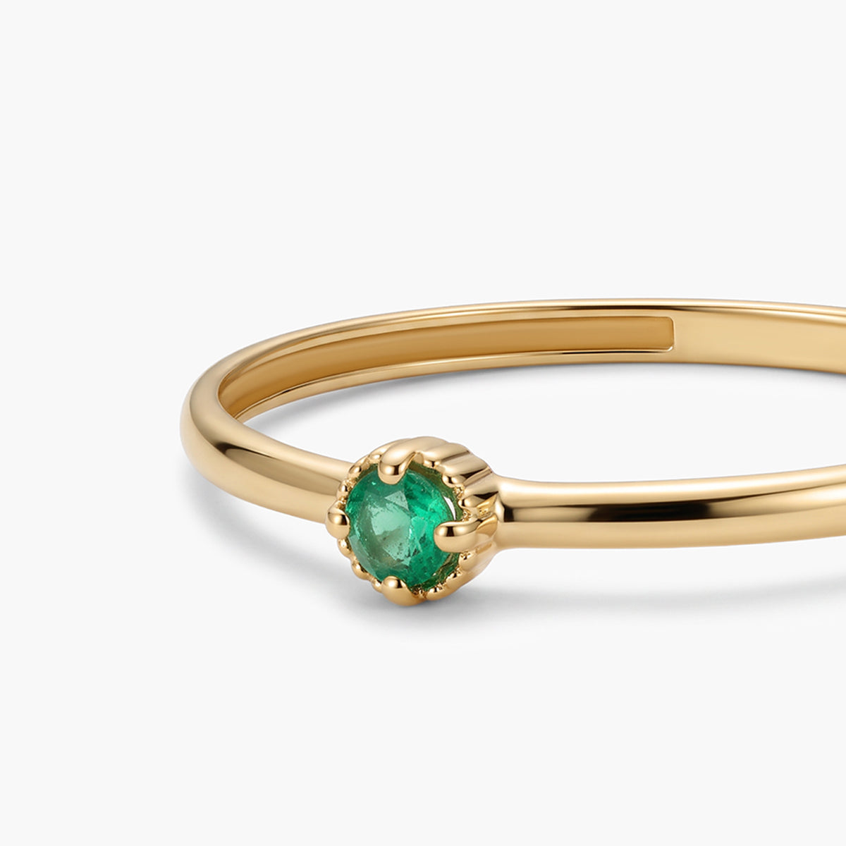 Anillo de oro 18K esmeralda 2 mm JUNGLE