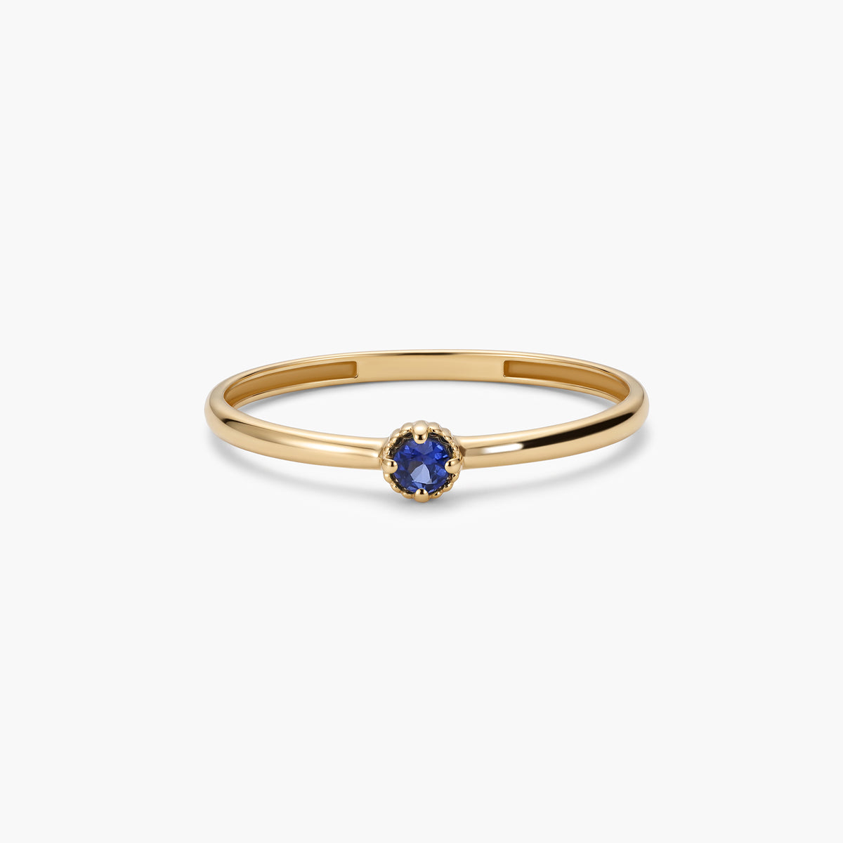 Anillo de oro 18K zafiro 2 mm NIGHTFALL