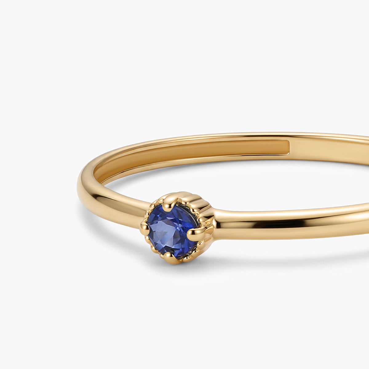 Anillo de oro 18K zafiro 2 mm NIGHTFALL