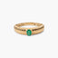 Anillo de oro 18K esmeralda 4 mm