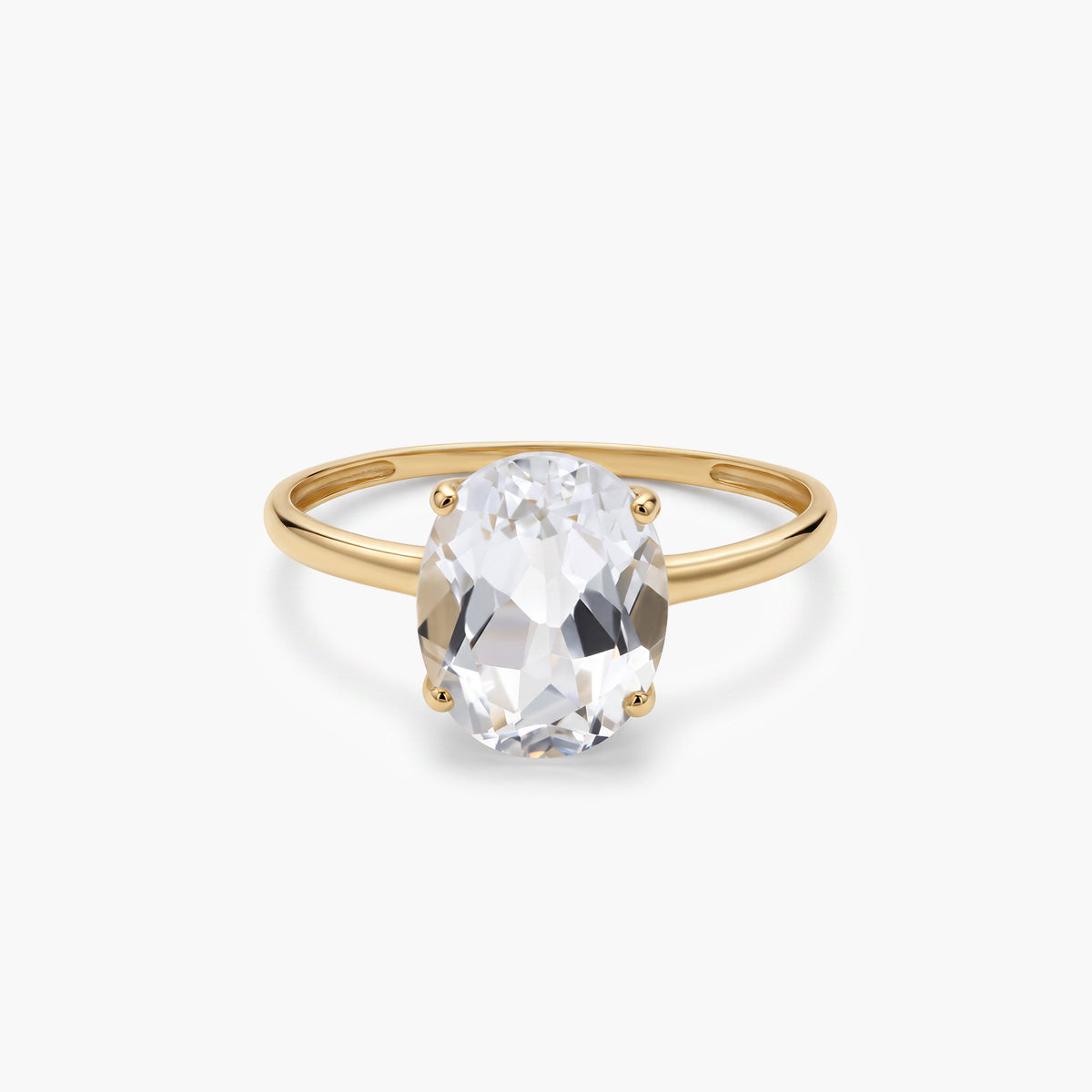 Anillo de oro 18K topacio blanco COLORS