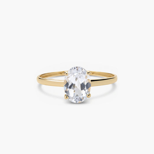 Anillo de oro 18K topacio blanco COLORS