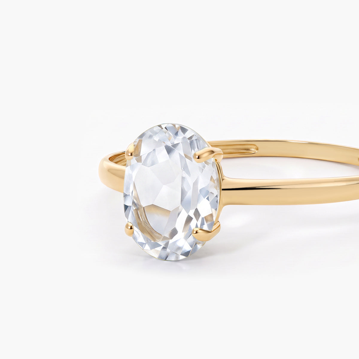 Anillo de oro 18K topacio blanco COLORS