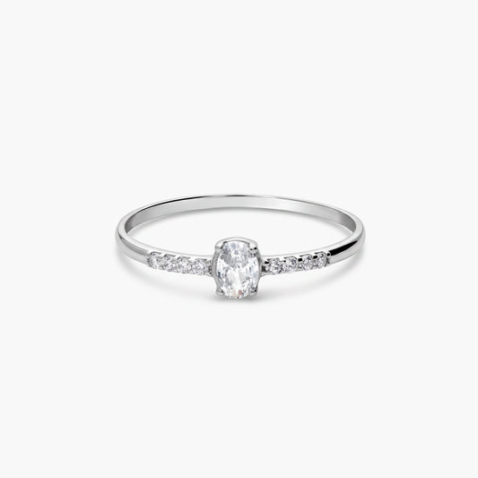 Anillo de oro blanco 18K