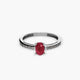 Anillo de oro blanco 18K rubí 