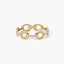 Anillo eslabones de oro 18K circonitas