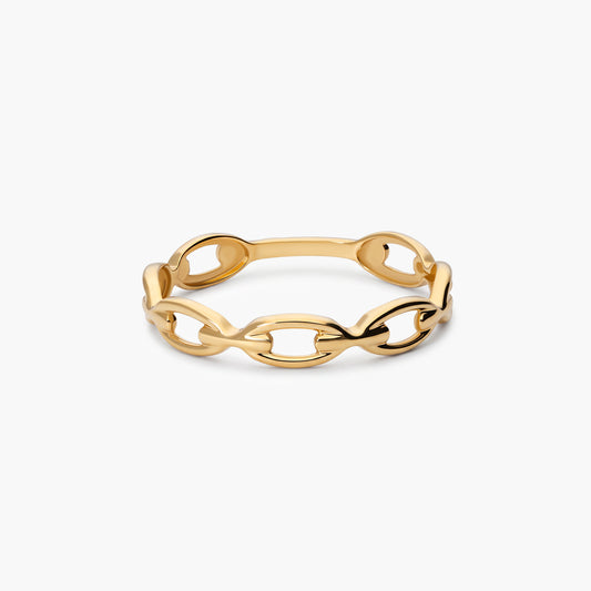 Anillo eslabones de oro 18K