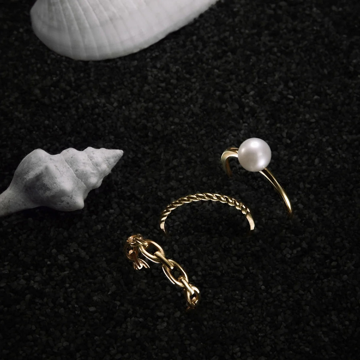 Anillo eslabones de oro 18K