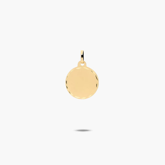 Colgante disco de oro 18K 16 mm