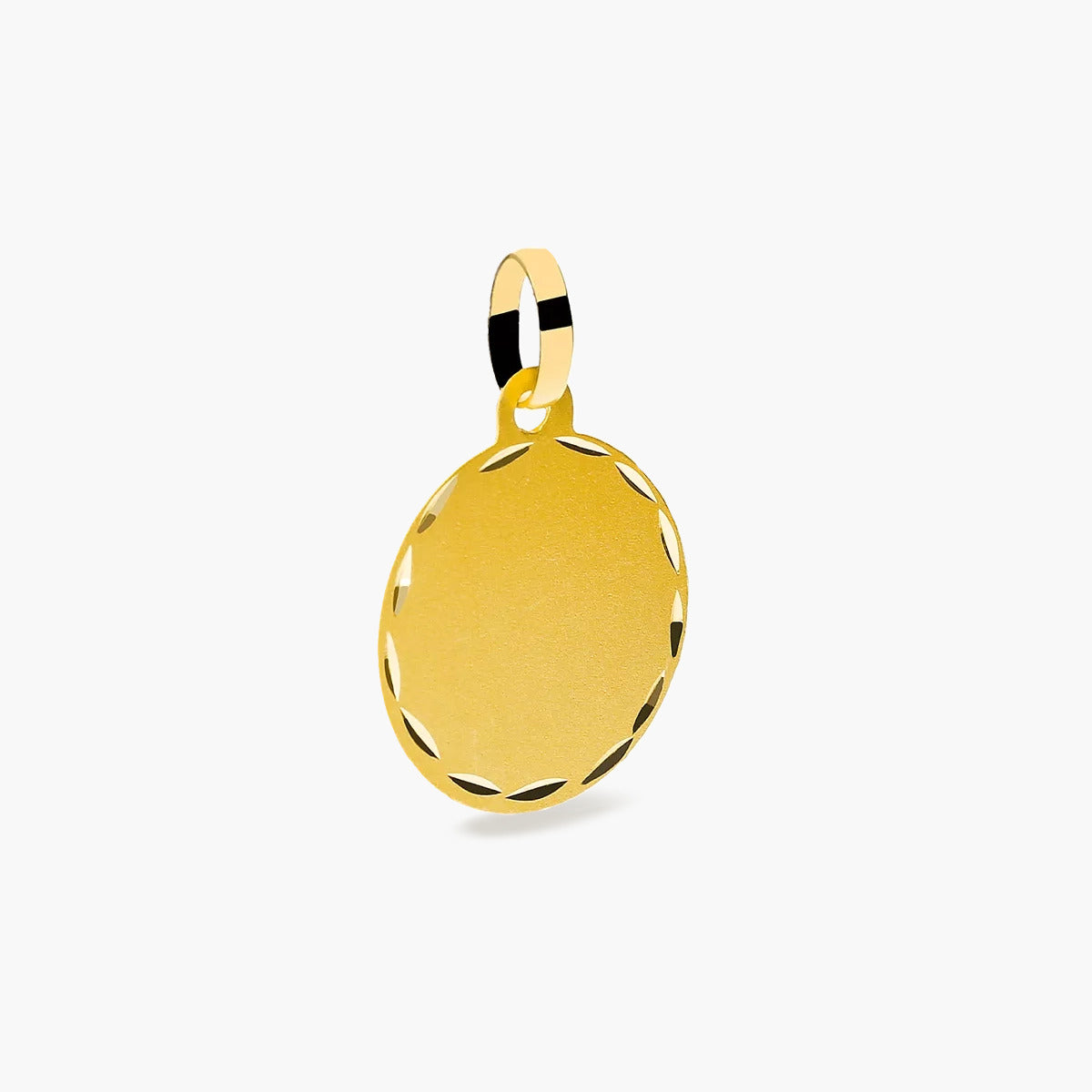 Colgante disco de oro 18K 16 mm