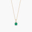 Collar de oro 18K diamante natural 0.01 ct. esmeralda 4 mm RAINFOREST