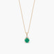 Collar de oro 18K diamante natural 0.01 ct. esmeralda 4 mm RAINFOREST