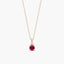 Collar de oro 18K diamante natural 0.01 ct. rubí 4 mm MAGMA