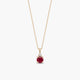 Collar de oro 18K diamante natural 0.01 ct. rubí 4 mm MAGMA