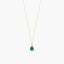 Collar de oro 18K diamante natural 0.01 ct. esmeralda 4 mm RAINFOREST