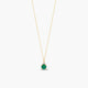 Collar de oro 18K diamante natural 0.01 ct. esmeralda 4 mm RAINFOREST