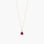 Collar de oro 18K diamante natural 0.01 ct. rubí 4 mm MAGMA