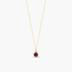 Collar de oro 18K diamante natural 0.01 ct. rubí 4 mm MAGMA