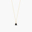 Collar de oro 18K diamante natural 0.01 ct. zafiro 5 mm MIDNIGHT