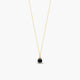 Collar de oro 18K diamante natural 0.01 ct. zafiro 5 mm MIDNIGHT
