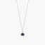 Collar de oro blanco 18K diamante natural 0.01 ct. zafiro 4 mm MIDNIGHT