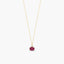 Collar de oro 18K diamante natural 0.01 ct. rubí 4 mm MAGMA