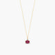 Collar de oro 18K diamante natural 0.01 ct. rubí 4 mm MAGMA