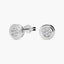 Pendientes redondos de oro blanco 18K diamante natural 0.17 ct. 7 mm