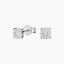 Pendientes redondos de oro blanco 18K diamante natural 0.12 ct. 5 mm