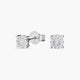 Pendientes redondos de oro blanco 18K diamante natural 0.12 ct. 5 mm
