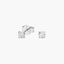 Pendientes redondos de oro blanco 18K diamante natural 0.03 ct. 3 mm