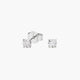 Pendientes redondos de oro blanco 18K diamante natural 0.03 ct. 3 mm