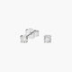 Pendientes redondos de oro blanco 18K diamante natural 0.06 ct. 3 mm